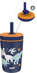 Zak Designs Kelso Toddler Cups For Travel or At Home, 12oz Vacuum Insulated Stainless Steel Sippy Cup With Leak-Proof Design is Perfect For Kids (Zaksaurus) - Image 2