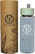 Zen Garden Tea Infuser Bottle - Glass Bottle Perfect for Either Hot or Cold Brew Loose Leaf Tea - Fruit Infused Water - Travel Tea Infuser with Insulated Sleeve - 600ml/20oz - Image 2