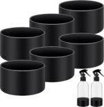 Zubebe 6 Pcs Silicone Bottle Boot Protective Silicone Sleeve Bottom Washable Rubber Base Accessories Non Slip Cosmetic Spray Bottom Cover for 16 oz Spray Bottles, 12 to 24 oz Water Bottles, Black - Image 2