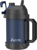 Zukro 1 Gallon Water Jug, One Gallon Large Triple Wall Insulated Metal Jug With Straw and Spout, No Sweat 128 oz Stainless Steel Sport Water Bottle Keeps Cold 48 Hours for Outdoors, Navy Blue - Image 2