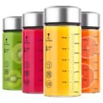 Zukro 12 oz Glass Water Bottles, 4 Pack Reusable Wide Mouth Heat-Resistant Borosilicate Glass Jars with Stainless Steel Lids for Juicing, Smoothie, Protein, Leakproof Small Juice Bottle, BPA Free - Image 2
