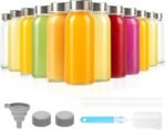 Zukro Glass Juice Bottles 10.5 oz, 12 Pack Reusable Small Clear Water Container With Stainless Steel Lids & Straw for Juicing, Smoothie, Travel, Homemade Drinks, Fridge, Leak Proof & BPA Free - Image 2