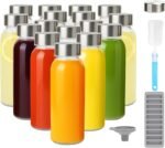 Zukro Glass Water Bottles with Lids 10.5 oz, 16 Pack Clear Reusable Glass Small Juice Bottles With Stainless Steel Cap for Juicing, Milk, Ginger Shot, BPA-Free Leak Proof 300ml Drinking Container Jar - Image 2