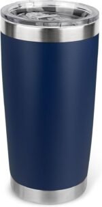 Zynkify 20oz Stainless Steel Tumbler with Lid, Travel Mug - Double Wall Vacuum Powder Coated Cup - Navy Blue, 1 Pack - Image 2