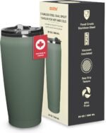 asobu 20oz Coffee Mug, XL Spill-Proof Coffee Mug, Double-wall vacuum-insulated Stainless Steel, Keeps Flavors True, Stainless Steel Tumbler with Coffee Sip Lid for Hot + Cold Drinks - Image 2