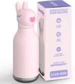 asobu Bestie Bottle Insulated Stainless Steel Water Bottle with Detachable Soft Animal Head Fun Drinking For Kids and Teens with Flexible Reusable Straw 16 Ounce - Image 2