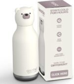 asobu Bestie Bottle Insulated Stainless Steel Water Bottle with Detachable Soft Animal Head Fun Drinking For Kids and Teens16 Ounce (Bear) - Image 2