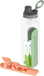 asobu Electrolyte Large Sports Water Bottle with Interchangeable Packet and Pill Storage Compartments Durable Tritan 40oz (Basil Green) - Image 2
