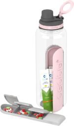 asobu Electrolyte Large Sports Water Bottle with Interchangeable Packet and Pill Storage Compartments Durable Tritan 40oz (Pink) - Image 2