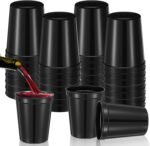 cobee 36 Pack 16 oz Reusable Blank Plastic Cups, Stadium Cups Hard Dishwasher Safe Plastic Drink Tumbler Drinking Cups Stackable Party Cups Bulk for Graduation Events Weddings DIY Projects(Black) - Image 2