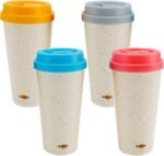 evron Spill Proof Travel Mug with Anti-Leak Locking Lid, Insulated Double-Wall Coffee Mugs for Hot and Cold Drinks (16oz 4 Pack) - Image 2