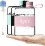 hydr | 17oz Flat Water Bottle For Purse & Flexible Cleaning Brush | Tritan BPA Free Square Water Bottle | Leak/Drop Proof Slim Water Bottles For Travel, small water bottles mini - Image 2