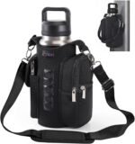 icolor Magnetic Gym Bag Water Bottle Carrier Holder with Phone Pockets & Shoulder Strap,Gym Magnetic Bag 5 Built-in Magnets Gym Accessories Organizer Sling Bottle Bag Pouch Sleeve - Image 2