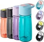 kids sports water bottles with Straw for School 20 / 27oz Tritan BPA Free Leak Proof Kids Bottles with Spout Lid for Travel Outdoors Cycling Teal - Image 2