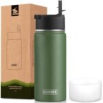 koodee Water Bottle-16 oz Stainless Steel Double Wall Vacuum Insulated Sports Water Bottle with Straw for Girls and Boy (Grass Green) - Image 2