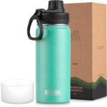 koodee Water Bottle for School-16 oz Stainless Steel Triple Wall Vacuum Insulated Water Bottle for Girls, Wide Mouth Bottle with Leakproof Spout Lid (Teal) - Image 2