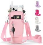 linmaya Water Bottle Carrier Bag with Phone Pocket for Stanley Cup 40/30oz,Insulated Neoprene Water Bottle Holder Cross-boday Bag with Adjustable Shoulder & Handheld Strap Stanley Cup Accessories - Image 2