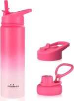 mininoo Insulated Stainless Steel Water Bottle with Straw and Lid for Sports, 24 oz, Sweet Peach - Image 2
