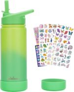 mininoo Kids Water Bottle for School, 16oz Stainless Steel Insulated Water Bottle Kids with Straw Lid for Girls, Boys (Lemon/Green) - Image 2