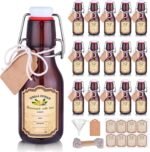 tchrules 16 Brown Vanilla Extract Bottles 5oz Swing Top Glass Bottle for Vanilla Extract Homemade, Gift Giving, Small Glass Bottles for Food Storage Canister for Bean Sauce Spice - Image 2