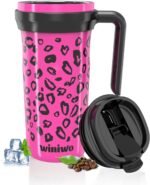 winiwo 20 oz Tumbler with Handle 2.0, Easy to Hold, Travel Coffee Mug with Screw Lid, Spill-proof, Insulated Cups, Built-in Up Down Flip, Fit Most Car Cup Holders, Commute, School, Home, Office - Image 2