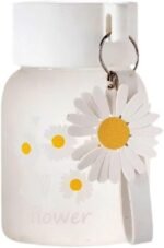 zaoalife Milk Juice Cute Water Bottle for Women Portable Kawaii Little Daisy Frosted Glass Water Bottle 350ml Transparent Water Cup Glass Bottles - Image 2