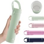 【Upgraded】 Ceramic Lined Small Insulated Water Bottle 10oz with Adjustable Silicone Handle–Small Flask for Hot & Cold Drinks, Ideal for Purse, Lunchbox...(Mint Chill) - Image 2
