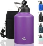 1 Gallon Jug with Handle,128 oz Insulated Water Bottle with Carrying Pouch, Double Wall Vacuum Stainless Steel Metal Bottle,Purple - Image 2
