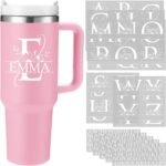 10 Sheets Sunflower Waterproof Split Letter Stickers Vinyl Name Decals for 30 40 oz Tumbler Personalized UV DTF Cup Wraps Monogram Stickers for Water Bottle Laptop Car Notebook DIY Crafts Gift - Image 2
