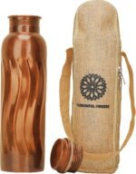 100% Pure Copper Water Bottle for Drinking, 34 Oz Antique Finish Copper Bottle –Leak-Proof,Eco-Friendly, BPA-free Ayurvedic Vessel for Meditation,Yoga, Office, Travel with Carry bag - 1l/1000ml - Image 2