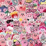 100pcs Kirby Game Stickers for Boys and Girls, Cool Waterproof Vinyl Decal for Teen Adult Boy Laptop, Travel Case, Phone, Bike, Water Bottle, Guitar, Computer, Skateboard (Black) - Image 2
