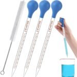 10ml Glass Pipettes Dropper, Lab Graduated Dropper for Liquid Essential Oil, Glass Transfer Pipette with Rubber Bulb and Cleaning Brush (3 pieces) - Image 2
