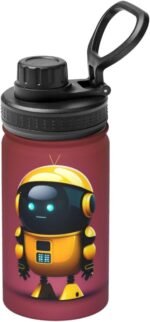 12 OZ Smart robot Insulated Stainless Steel Bottle with Three-Finger Lid for Travel Sports - Image 2