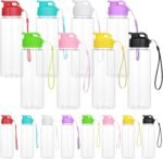 16 Pack Plastic Water Bottles Colorful Bulk with Handle Strap, 17oz Sports Water Bottles Reusable Drinking Cups Lightweight Leakproof Flip Top Bottle for Adults Gym Fitness Outside Sports (8 Colors) - Image 2
