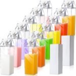 17 oz Milk Carton Water Bottles Plastic Clear Milk Bottles Portable Reusable Milk Box Leakproof Carton Water Container Juice Tea Jug for Travelling Sports Camping Outdoor Activities (12 Pieces) - Image 2