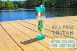 NEW AquaFrut Bottom Loading Fruit Infuser Water Bottle - BPA Free Tritan Plastic - Leak Proof - 24 OZ - Infusion Recipe eBook (Teal) - Image 3