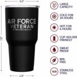 We The People Holsters - Air Force Veteran - Air Force Travel Mug - American Flag Coffee Travel Mug - Veterans Day Tumbler - Double Insulated Tumbler - 30 oz - Image 5
