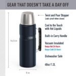 THERMOS Stainless King Vacuum-Insulated Beverage Bottle, 68 Ounce, Midnight Blue - Image 3