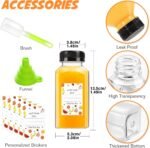 Juice Bottles - 8oz Bottles with Lids, 12 pcs Plastic Juice Containers with Caps Reusable Drink Containers for Juice Milk Coffee Water Smoothie and Other Beverages,Christmas gift - Image 3