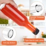5 oz Hot Sauce Bottles, 35 Pack Clear Glass Woozy Bottles with Leak Proof Black Screw Caps, Empty Bottles for Sauces, Vanilla Extract, Wine, Beverage - Image 4