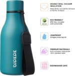 BJPKPK Insulated Water Bottles, 12oz Stainless Steel Metal Water Bottle with Strap, BPA Free Leak Proof Jugs, Mugs, Flasks, Reusable Thermal Flasks for Sports & Travel, Lake Blue - Image 3