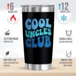 AVERXO Uncle Gifts for Men - Cool Uncles Club 20 oz Stainless Steel Insulated Coffee Tumbler with Lid - Uncle Birthday Gifts from Niece Nephew Brother, Presents for Men - Image 3