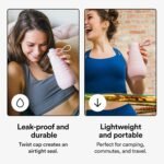 STOJO Collapsible Sports Water Bottle - Leak-Proof Reusable Silicone Travel Cup for Hot & Cold Drinks - Microwave & Dishwasher Safe - AS SEEN ON TODAY SHOW - Parent (Carnation) - Image 4