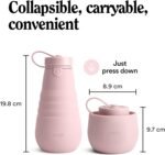 STOJO Collapsible Sports Water Bottle - Leak-Proof Reusable Silicone Travel Cup for Hot & Cold Drinks - Microwave & Dishwasher Safe - AS SEEN ON TODAY SHOW - Parent (Carnation) - Image 6