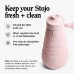 STOJO Collapsible Sports Water Bottle - Leak-Proof Reusable Silicone Travel Cup for Hot & Cold Drinks - Microwave & Dishwasher Safe - AS SEEN ON TODAY SHOW - Parent (Carnation) - Image 7