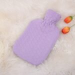 Fashy Hot Water Bottle with Quilted Cotton Purple Cover (2L, 67oz) – Made in Germany - Image 3