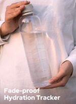 Opard Slim Water Bottle 32oz, Dishwasher Safe Plastic Water Bottle BPA-Free, Leakproof Screw Top, Clear Cream, Reusable for Travel School Sport Gym Hiking - Image 4