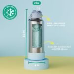 32oz（26+6） oz Insulated Water Bottle with straw and Hidden storage（6oz）, Stainless Steel Double Walled Vacuum Sports Water Bottle with 2 Lids for Gym Camping Hiking (Blue, 32oz) - Image 4