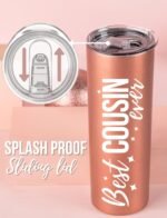 Onebttl Cousin Gifts for Women - 20oz Insulated Stainless Steel Tumbler with Lid for Cousin - Birthday or Christmas - Image 3