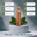 Hammered Copper Water Bottle with a Canvas Carrying Bag – 32oz Pure Copper Water Bottle For Drinking – Handcrafted by Artisans – Sustainable & Eco-friendly - Image 3